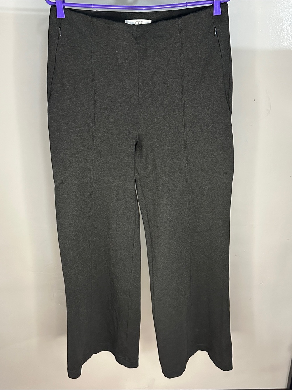 LOFT Charcoal Wide Leg Pants